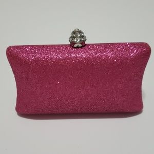 Hot Pink Glitter Clutch